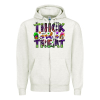 Oatmeal Heather thick and a treat Zipper Hoodie - BundleAndBundleShop