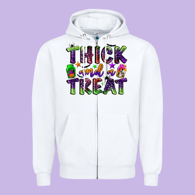 Thick And A Treat Zipper Hoodie Designed By Bundleandbundleshop
