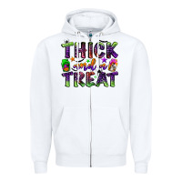 White thick and a treat Zipper Hoodie - BundleAndBundleShop