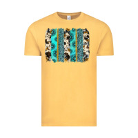 Vintage Mustard gemstone sunflower cowhide brushstroke Vintage Tee - AdoDesignShop