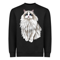 Black Ragdoll Cat Heavyweight Sweatshirt - LillyAllenDesigns