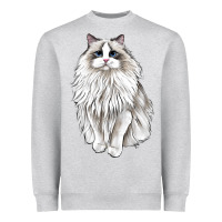 Heather Grey Ragdoll Cat Heavyweight Sweatshirt - LillyAllenDesigns