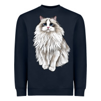 Navy Ragdoll Cat Heavyweight Sweatshirt - LillyAllenDesigns