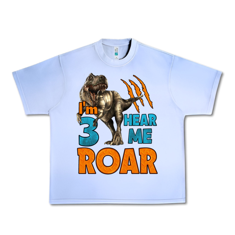 I'm Three Hear Me Roar Dinosaur Birthday Urban Heavy Tee by LillyAllenDesigns | Teevron