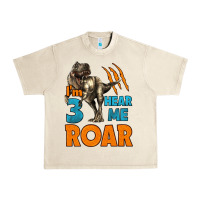 Sandshell i'm three hear me roar dinosaur birthday Urban Heavy Tee - LillyAllenDesigns
