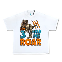 White i'm three hear me roar dinosaur birthday Urban Heavy Tee - LillyAllenDesigns