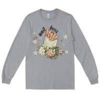Heather Grey nail boss Long Sleeve Tee - MaliasSmallBusiness