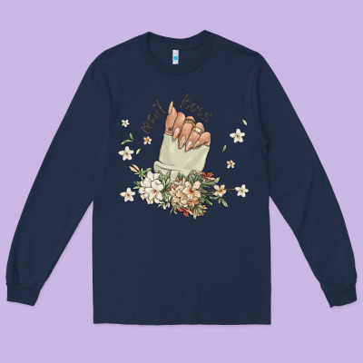Nail Boss Long Sleeve Tee Designed By Maliassmallbusiness