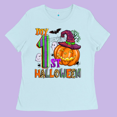 My 1st Halloween Ladies Tee Designed By Zillion Design Studio