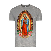 Cloud Rock our lady of guadalupe leopard and roses Vintage Tee - BarkalooDesign