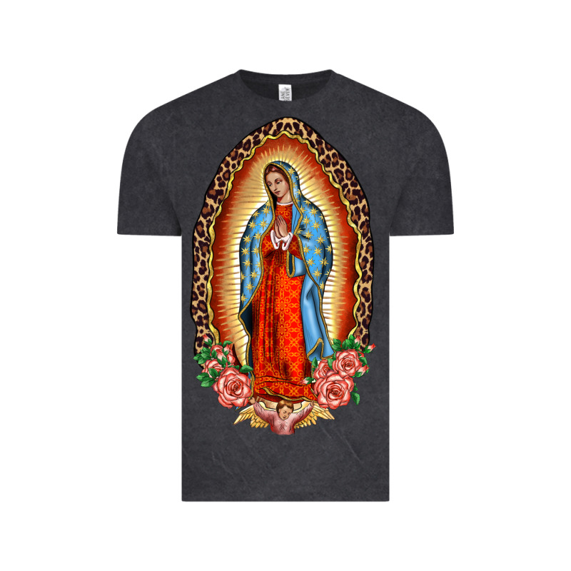 Our Lady Of Guadalupe Leopard And Roses Vintage Tee by BarkalooDesign | Teevron