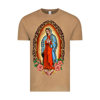 Vintage Camel our lady of guadalupe leopard and roses Vintage Tee - BarkalooDesign