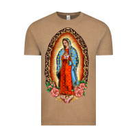 Vintage Coffee our lady of guadalupe leopard and roses Vintage Tee - BarkalooDesign