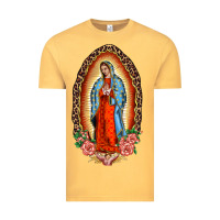 Vintage Mustard our lady of guadalupe leopard and roses Vintage Tee - BarkalooDesign