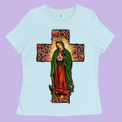 Our Lady Of Guadalupe Cros Ladies Tee Designed By Jahusdesignshop
