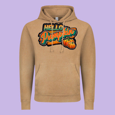 Hello Pumpkin Black Vintage Hoodie Designed By Jahusdesignshop