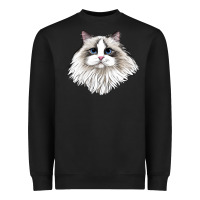 Black Ragdoll Face Cat Heavyweight Sweatshirt - LillyAllenDesigns