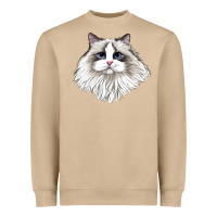 Mushroom Ragdoll Face Cat Heavyweight Sweatshirt - LillyAllenDesigns