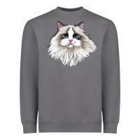 Storm Ragdoll Face Cat Heavyweight Sweatshirt - LillyAllenDesigns