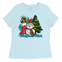 Baby Blue christmas vibes Ladies Tee - RanaPortraitStore