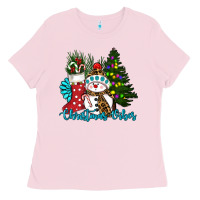 Bubblegum Pink christmas vibes Ladies Tee - RanaPortraitStore