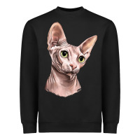 Black Sphynx Cat Heavyweight Sweatshirt - LillyAllenDesigns