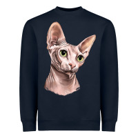 Navy Sphynx Cat Heavyweight Sweatshirt - LillyAllenDesigns