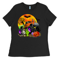 Black halloween monster truck Ladies Tee - Zillion Design Studio