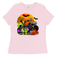 Bubblegum Pink halloween monster truck Ladies Tee - Zillion Design Studio