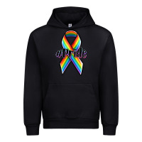 Black pride lgbtq awareness ribbon Urban Hoodie - OliviaCreatesArt