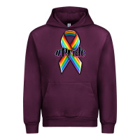 Mauve Wine pride lgbtq awareness ribbon Urban Hoodie - OliviaCreatesArt