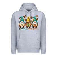 Heather Grey Thankful grateful blessed Premium Hoodie - NancyCooperArtShop
