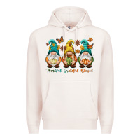 Pale Pink Thankful grateful blessed Premium Hoodie - NancyCooperArtShop