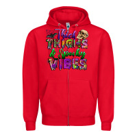 Red thick thighs and spooky vibes Zipper Hoodie - BundleAndBundleShop