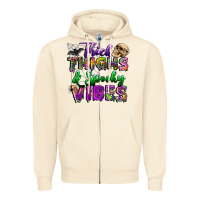 Sandshell thick thighs and spooky vibes Zipper Hoodie - BundleAndBundleShop