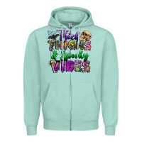 Seafoam thick thighs and spooky vibes Zipper Hoodie - BundleAndBundleShop