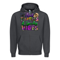 Smoke thick thighs and spooky vibes Zipper Hoodie - BundleAndBundleShop