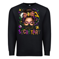 Black mardi gras school secretary caucasian messy bun Premium Sweatshirt - texasbilliewilder