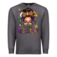 Charcoal Heather mardi gras school secretary caucasian messy bun Premium Sweatshirt - texasbilliewilder