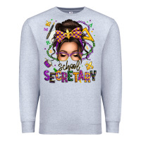 Heather Grey mardi gras school secretary caucasian messy bun Premium Sweatshirt - texasbilliewilder