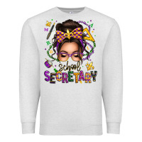 Oatmeal Heather mardi gras school secretary caucasian messy bun Premium Sweatshirt - texasbilliewilder