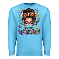 Ocean Blue mardi gras school secretary caucasian messy bun Premium Sweatshirt - texasbilliewilder