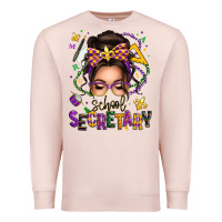 Pale Pink mardi gras school secretary caucasian messy bun Premium Sweatshirt - texasbilliewilder