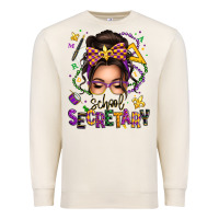 Sandshell mardi gras school secretary caucasian messy bun Premium Sweatshirt - texasbilliewilder