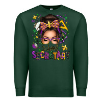 Sports Green mardi gras school secretary caucasian messy bun Premium Sweatshirt - texasbilliewilder