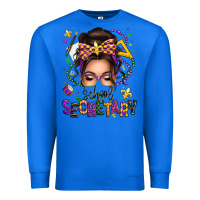 True Royal mardi gras school secretary caucasian messy bun Premium Sweatshirt - texasbilliewilder