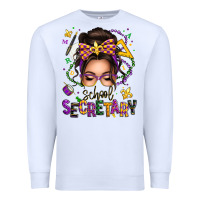 White mardi gras school secretary caucasian messy bun Premium Sweatshirt - texasbilliewilder