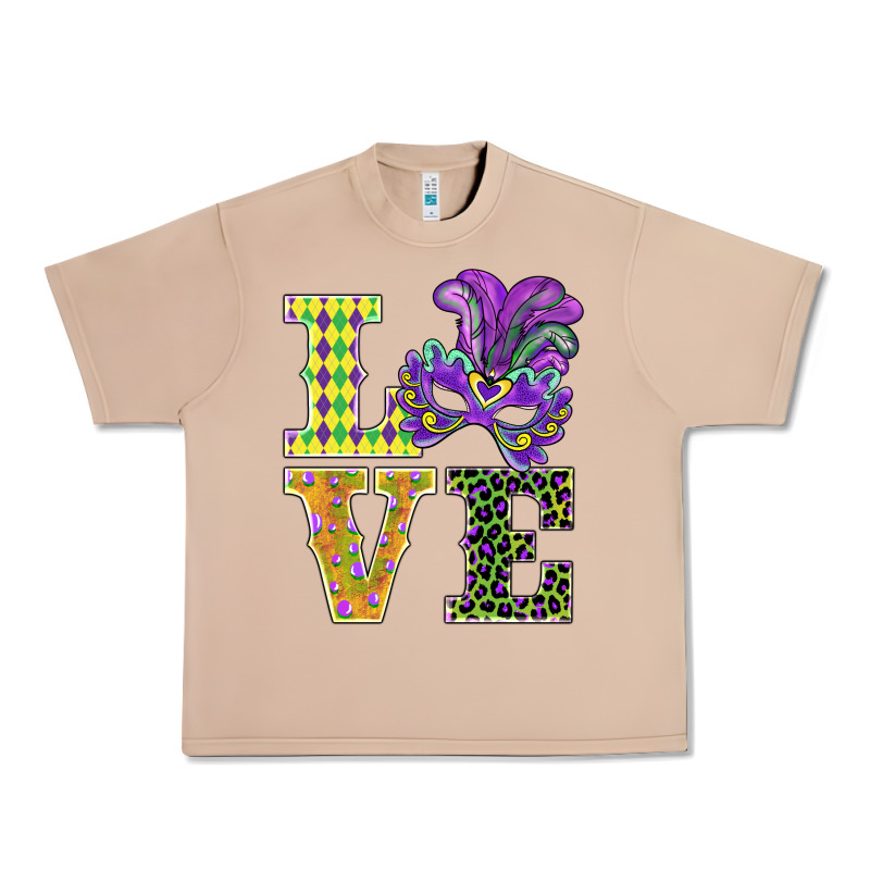 Mardi Gras Love Mask Urban Heavy Tee by BarkalooDesign | Teevron