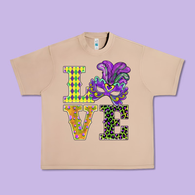Mardi Gras Love Mask Urban Heavy Tee Designed By Barkaloodesign