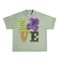 Oil Green mardi gras love mask Urban Heavy Tee - BarkalooDesign